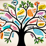 **Prompt:** A vibrant mind map with colorful branches extending from a central topic. Include icons and doodles representing key ideas, illustrating how visual learners organize information.