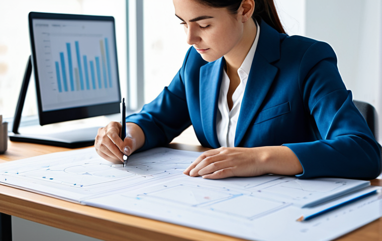 A professional woman, fully clothed in modest business attire, sits intently at a minimalist desk in a modern, sunlit study. Her expression conveys profound understanding and a moment of breakthrough insight. Above the desk, luminous, interconnected lines and simplified diagrams in soft, glowing blues and whites float in the air, visually representing complex information becoming clear. The background is a clean, softly blurred professional environment. Perfect anatomy, correct proportions, natural pose, well-formed hands, proper finger count, natural body proportions, high-quality professional photography, safe for work, appropriate content, family-friendly.